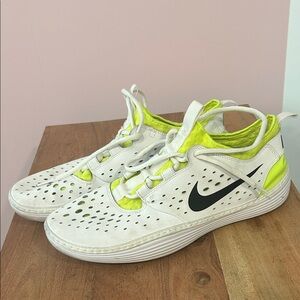 Nike White and Lime Athletic Shoes